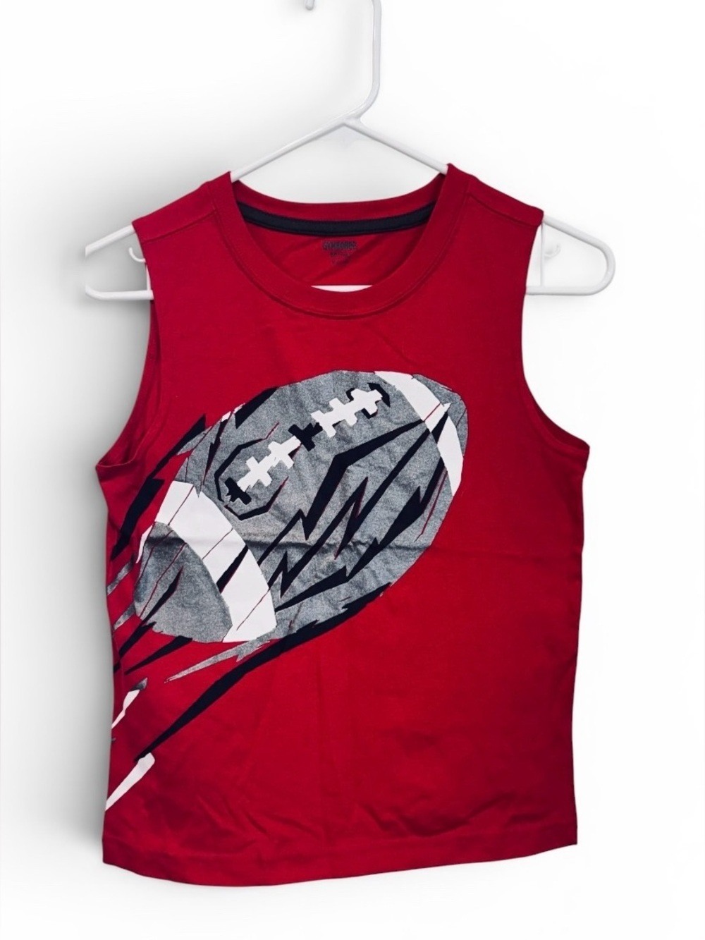 Gymboree Boys Red Football Graphic Tee - Size M (7-8)